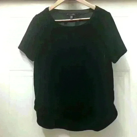 Banana Republic Top Velvet Velour Blouse  Casual Black - Picture 8 of 9